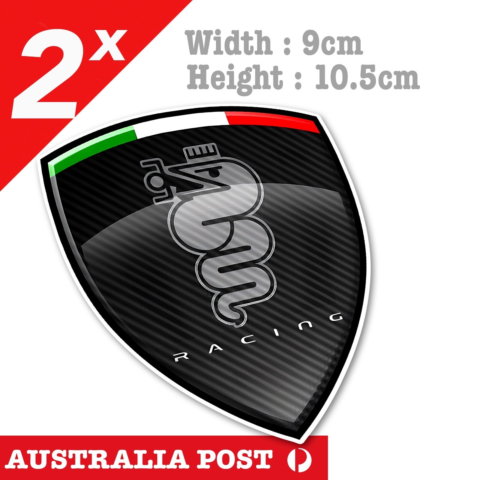 Alfa Romeo Wing Racing Badge, Abarth, Fiat, 500 Decal Sticker