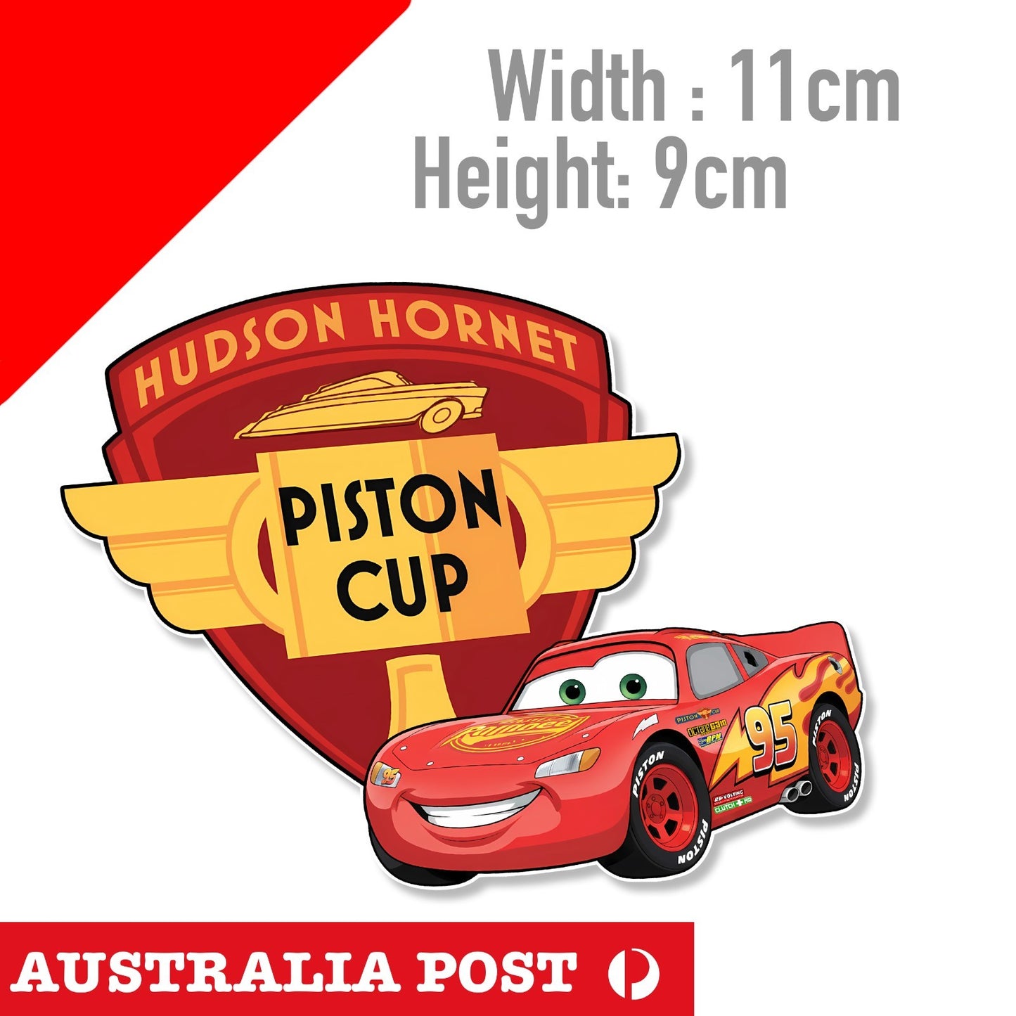 Disney Cars Lightning McQueen  HUDSON HORNET Piston Cup  Sticker