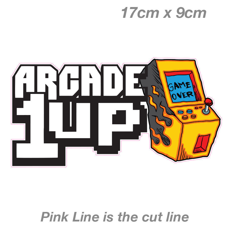 Arcade Machine 1Up, Laptop, Car, Games Sticker