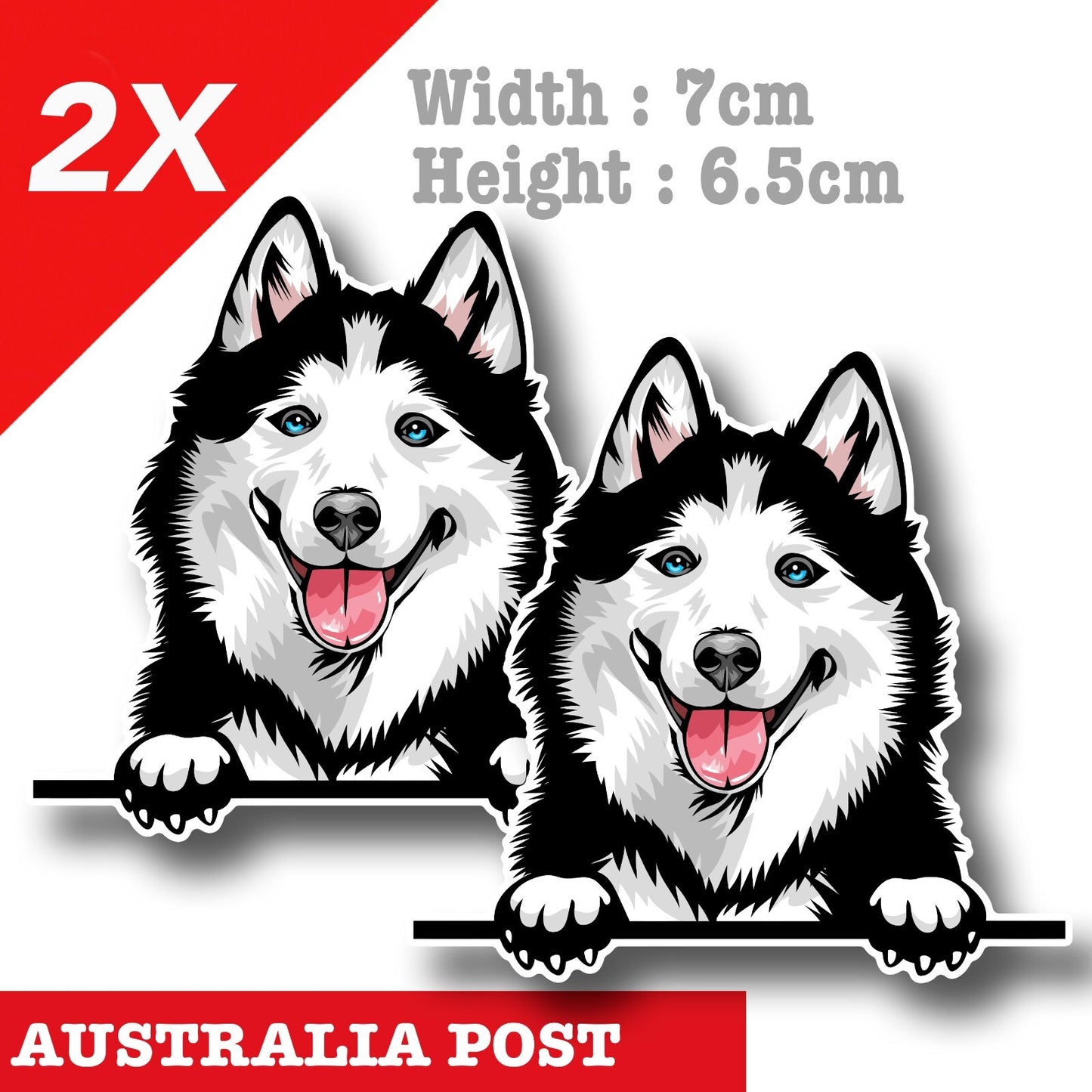 Husky Cute Dog , Husky Smiling Dog , Laptop , Car  Decal Sticker