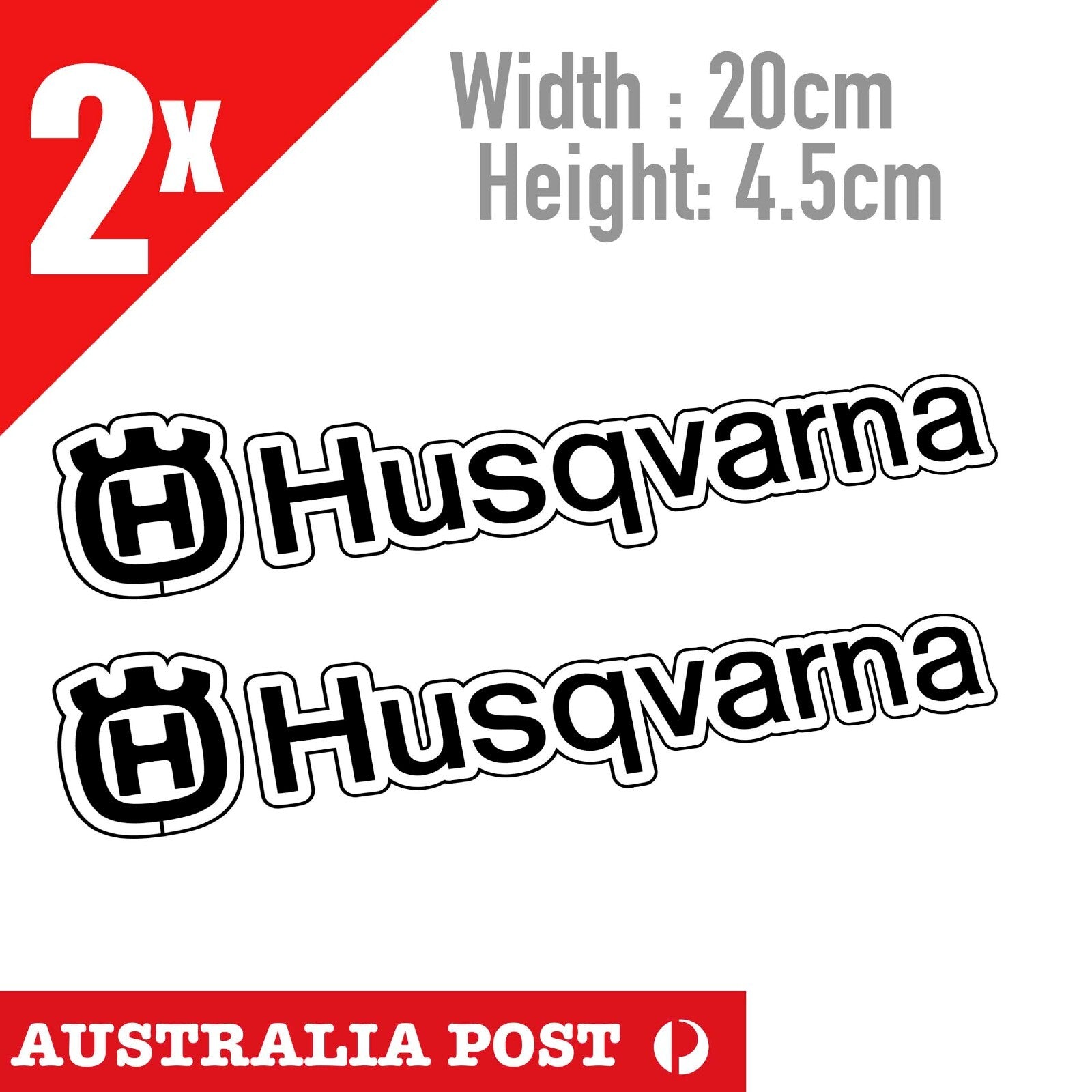 HUSQVARNA WHITE Logo, Motocross Lawn Mower Chainsaw Motorbike WINDOW Sticker