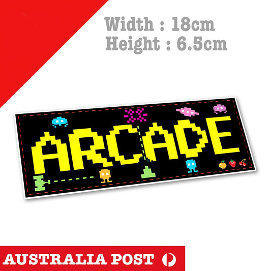 Arcade logo, Vintage, ATARI 2600 Retro Gaming banner Sticker