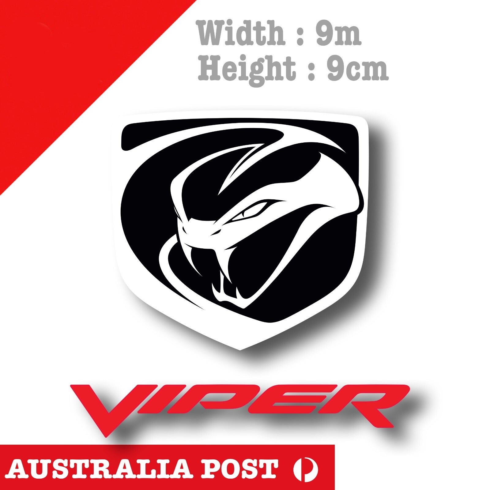 DODGE VIPER SRT GTS T/A Stryker Snake Red HeadMuscle Car V8 Sticker