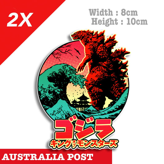 The Great Wave off Kanagawa with Godzilla  JDM JAPAN  , Car  Vinyl  Stickers