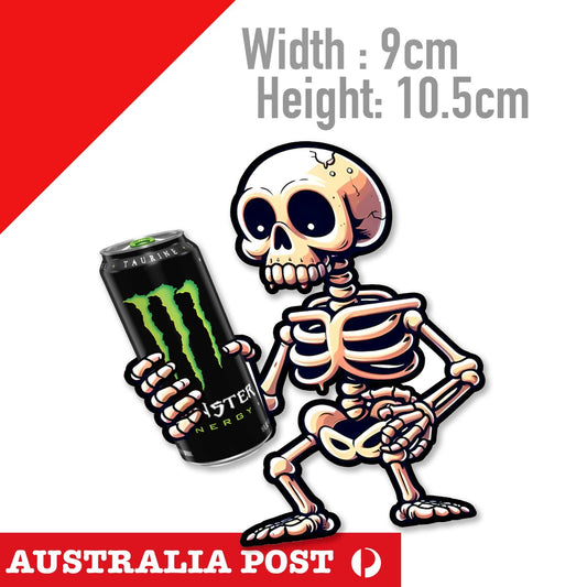Monster Energy Drink Can Funny Skull Sticker
