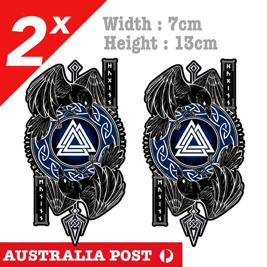 Odin Viking RAVEN Age The Triple Horn of Odin, mythology badge Stickers