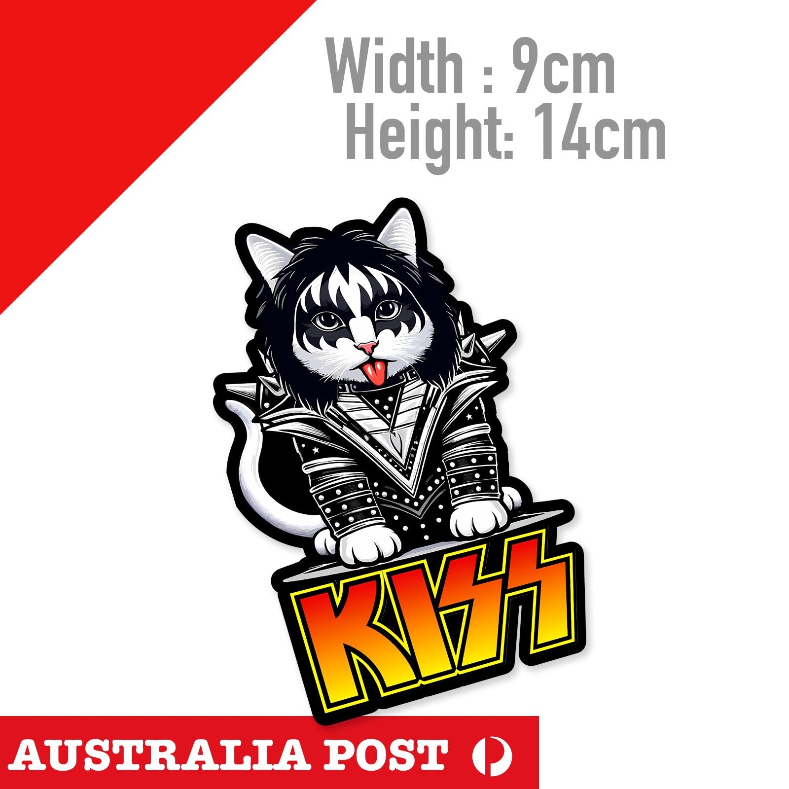 KISS ROCK Band Kitty Logo , KISS Rock and Roll Sticker