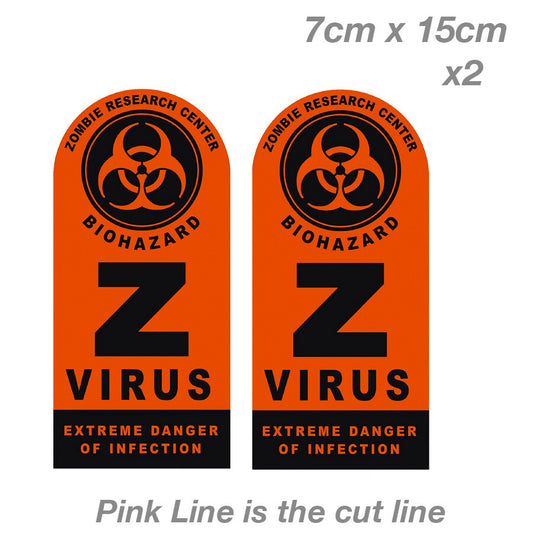 Zombie Research Center Biohazard Label  Label  Vinyl  Sticker 