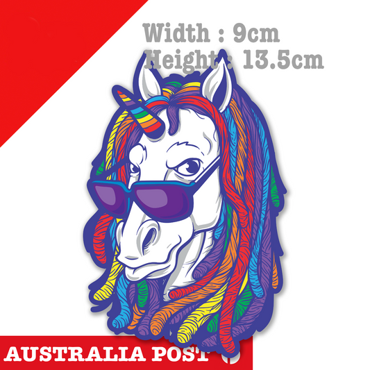Unicorn Stickers Unicorn with Sun Glasses Laptop , Car  Decal Sticker