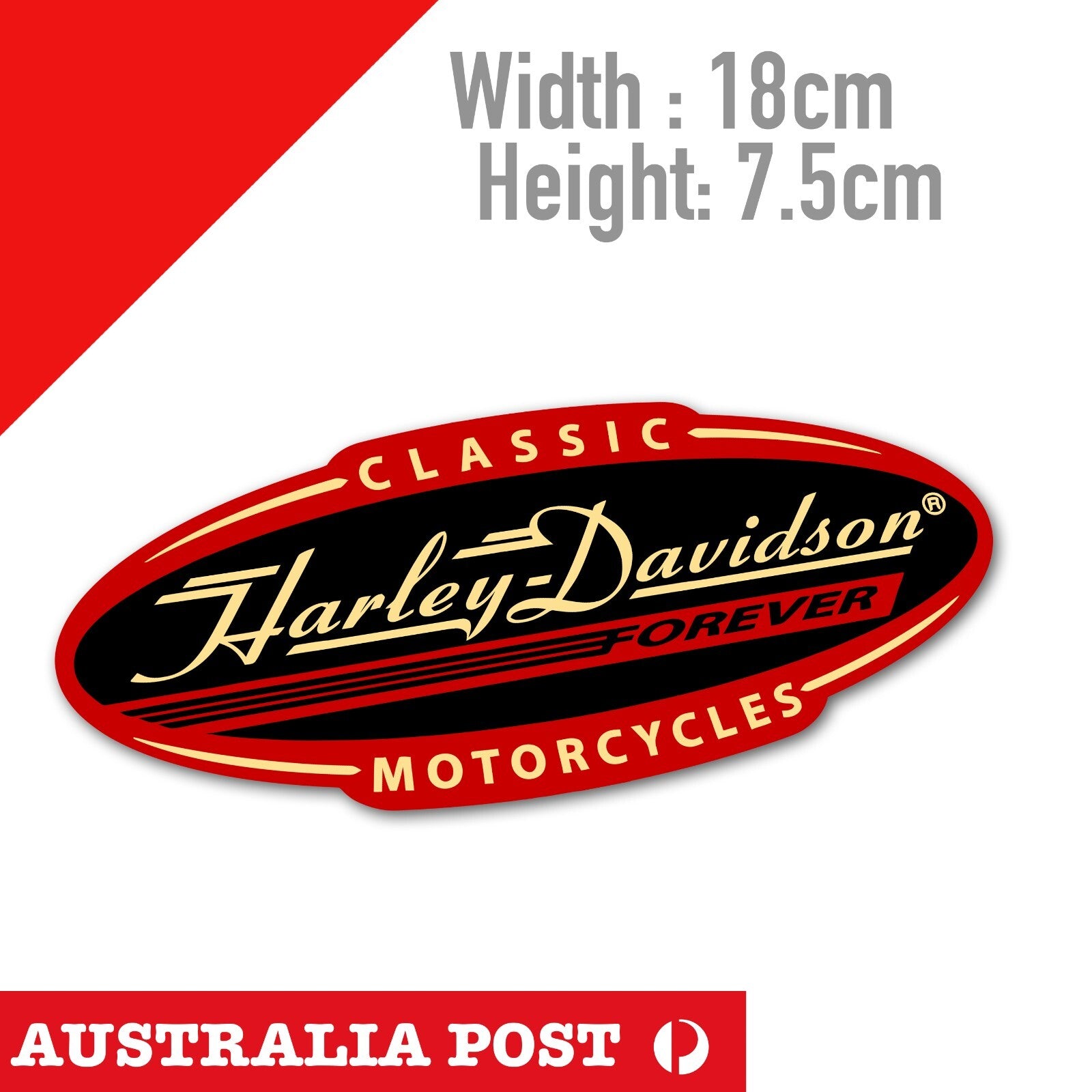 Harley Davidson Motorcycle CLASSIC FOREVER, Fuel Tank Decal Sticker