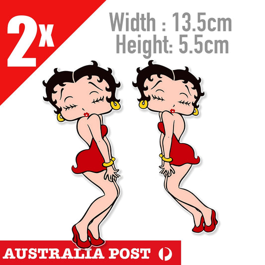 Betty Boop Girl Red Dress , Betty Boop Vintage Sticker
