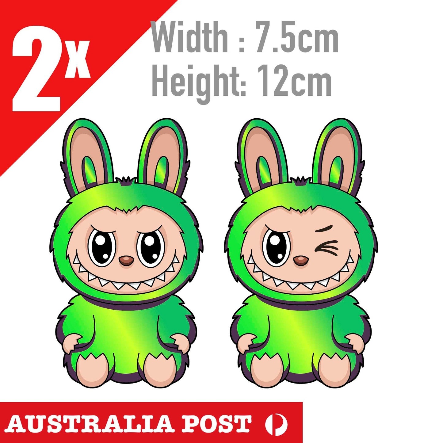 LaBUBU The Monsters Smile & Wink Dark Greenish STICKER