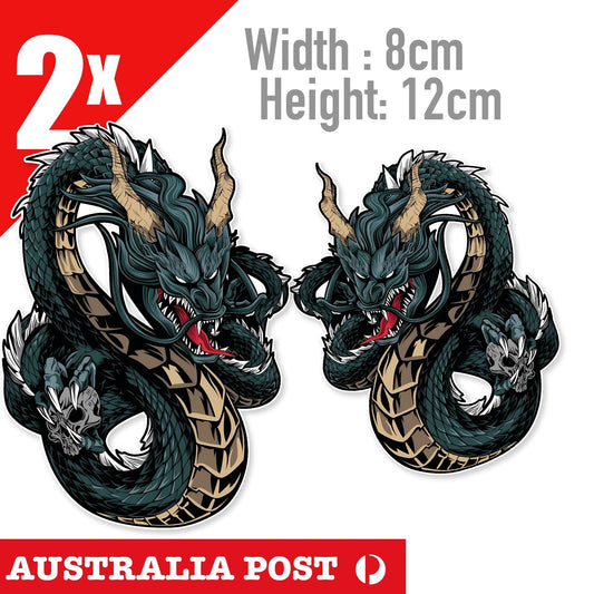 Wingchun Chinese Dragon with SKULL ,Dragon Stickers