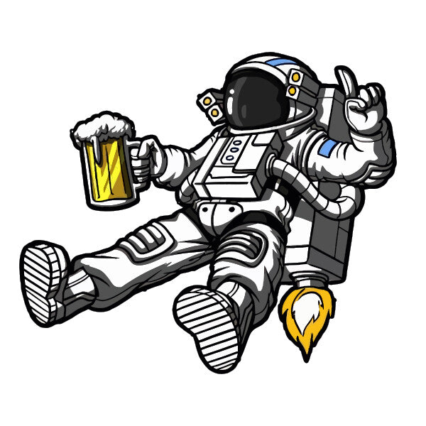 Drunk Astronut  with Beer Funny Laptop , Car  Decal Sticker 