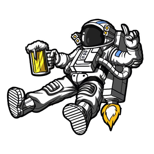 Drunk Astronut  with Beer Funny Laptop , Car  Decal Sticker 