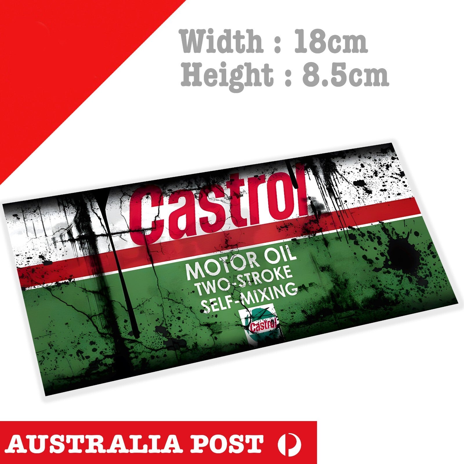 CASTROL Motor OIL  Banner , Rusted, Dirty Sign Sticker