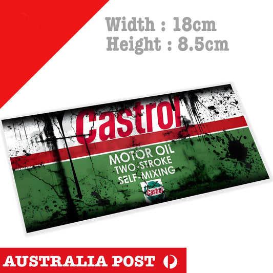 CASTROL Motor OIL  Banner , Rusted, Dirty Sign Sticker