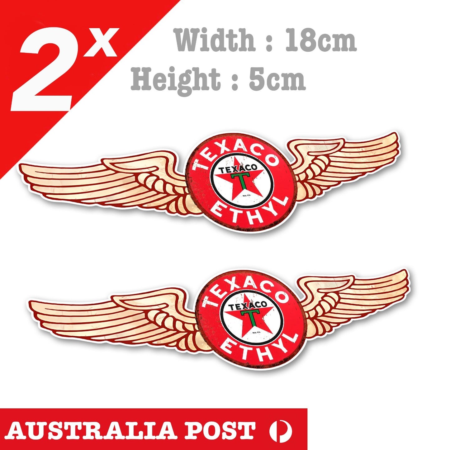 Motor Oil TEXACO Lubricates WING, Vintage, Rusted, Old Sticker