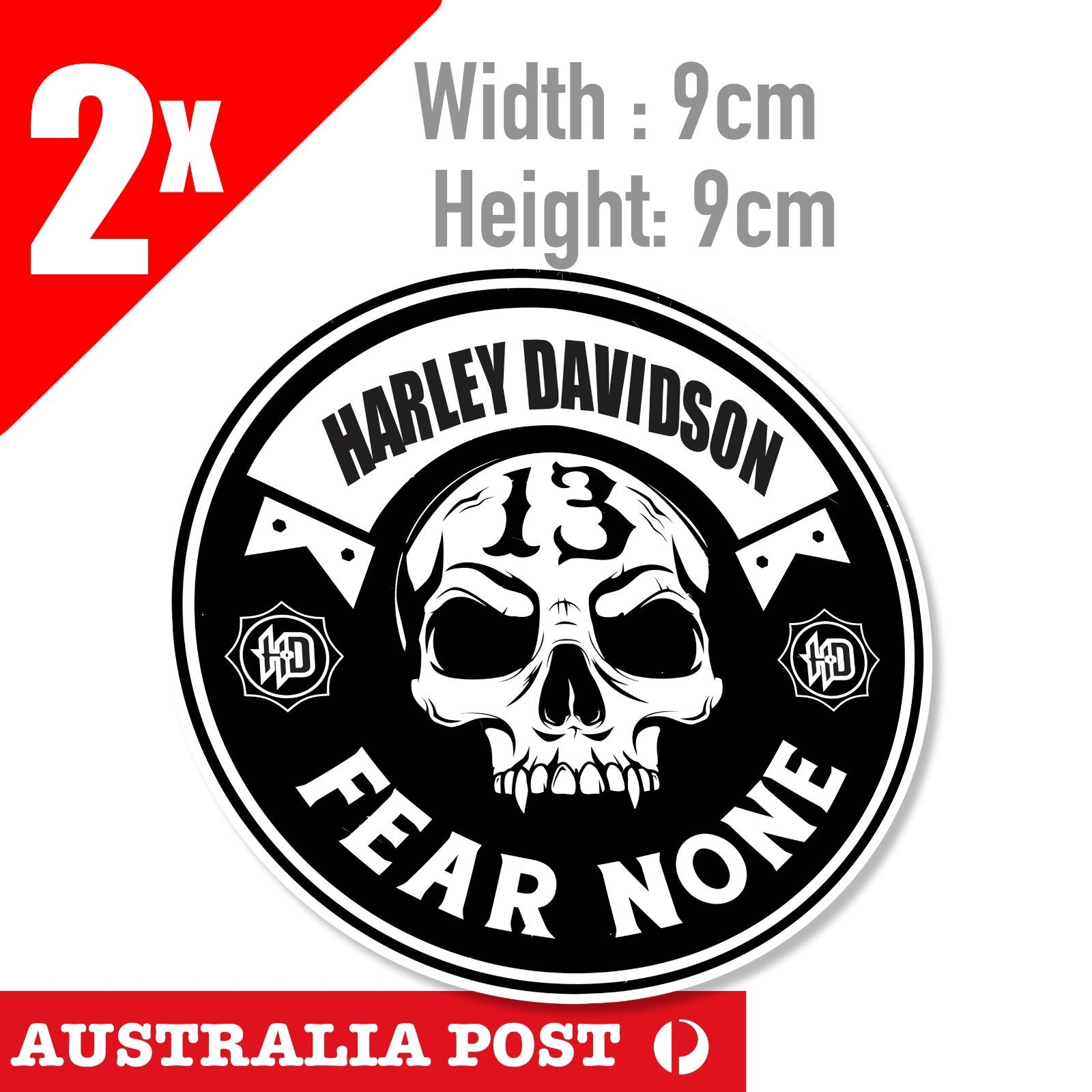 Harley Davidson Skull Fear No One Logo Motorcycle Logo,Helmet, Fuel Tank Sticker