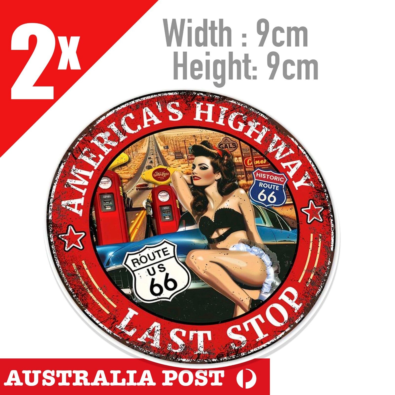 America's HOT ROD SExy Pinup Girl Vintage Rusted Sign Vinyl Sticker