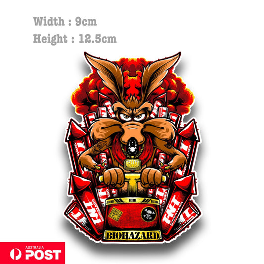 Road Runner Willie Coyote Funny Bomb Cartoon ACME  Sticker