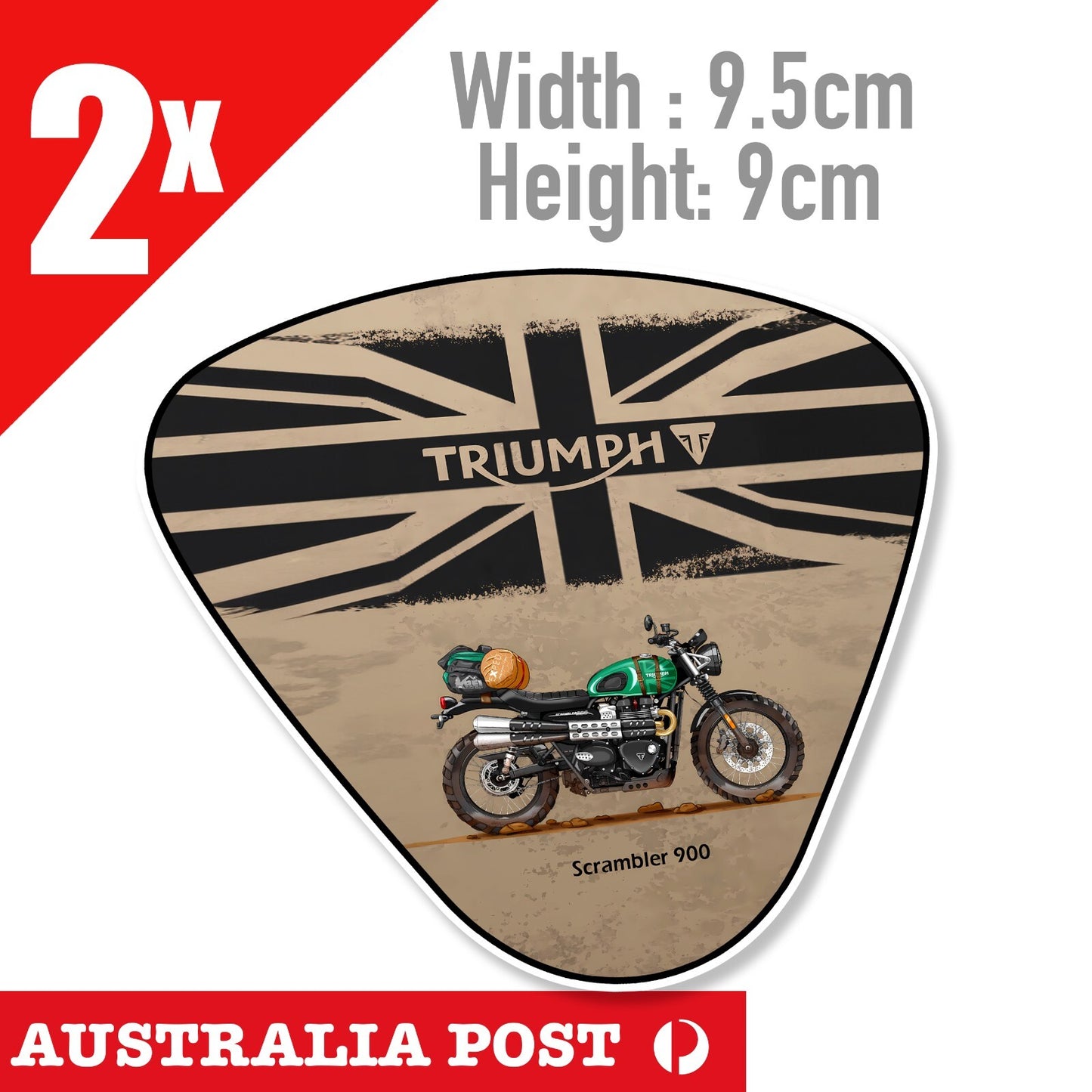 Triumph Scrambler 900 Motorcycle British Flag Badge Sticker