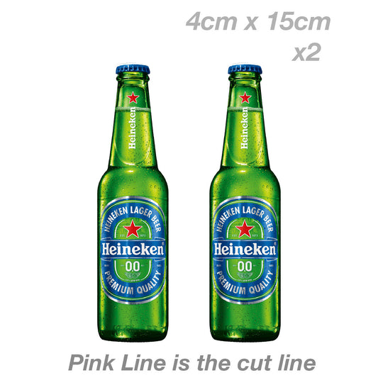 Heineken Beer No Alcohol Bottle Beer  Fridge Bar Vinyl  Sticker 