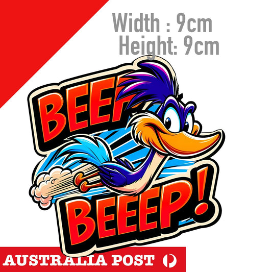 Road Runner and Wile E Coyote BEEP BEPP !  Vinyl  Funny Stickers