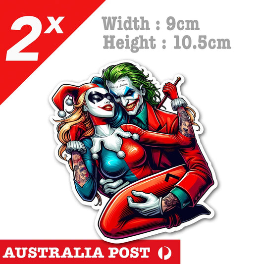Harley Quinn and Joker ,Laptop, Car, Window, DC Joker  Sticker