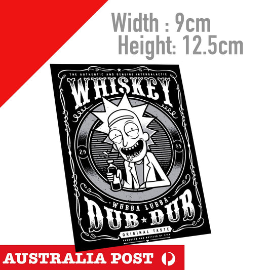 Rick and Morty Jack Daniels Whiskey Label Laptop , Car  Vinyl  Sticker 