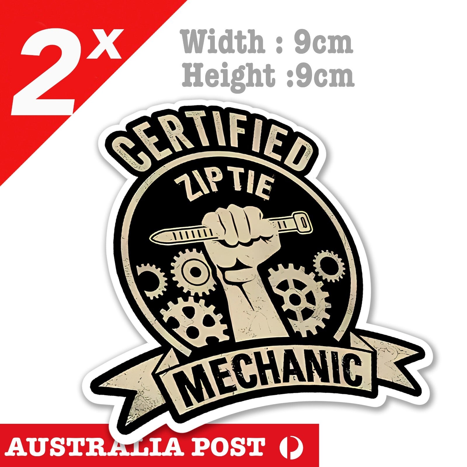Zip Tie Mechanic Funny Mechanic x2 - Zip Tie Certified Stickers