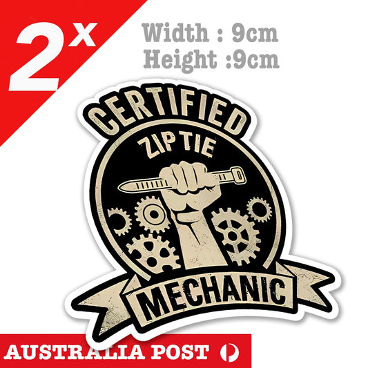 Zip Tie Mechanic Funny Mechanic x2 - Zip Tie Certified Stickers