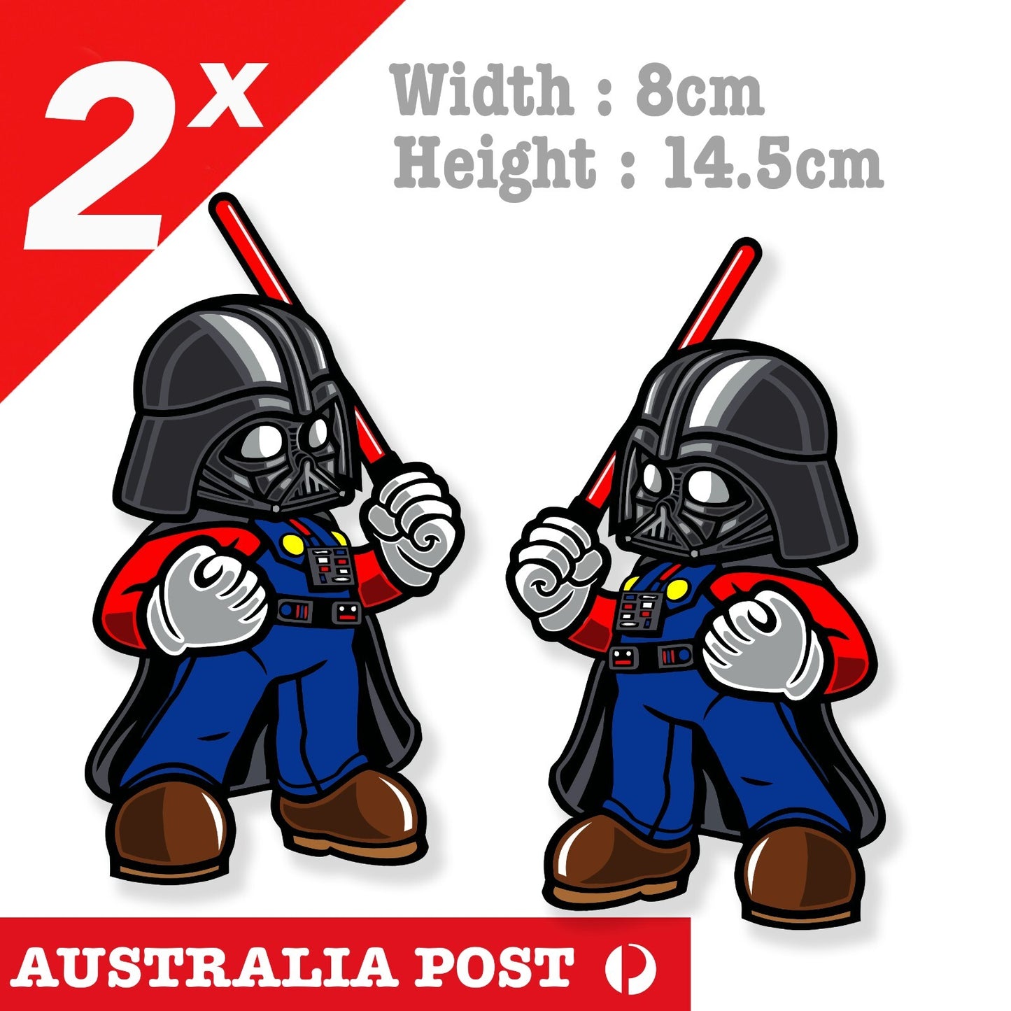 Super Mario Star Wars Darth Vader Vinyl  Sticker 