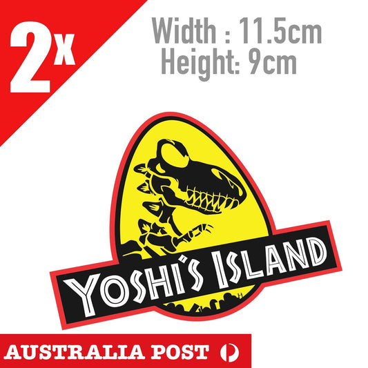 Yoshi Jurassic Park Funny Logo x2 Sticker