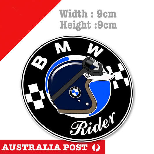 BMW RIDER  Classic Helmet, Helmet, Fuel Tank, Toolbox , Motorcycle Sticker