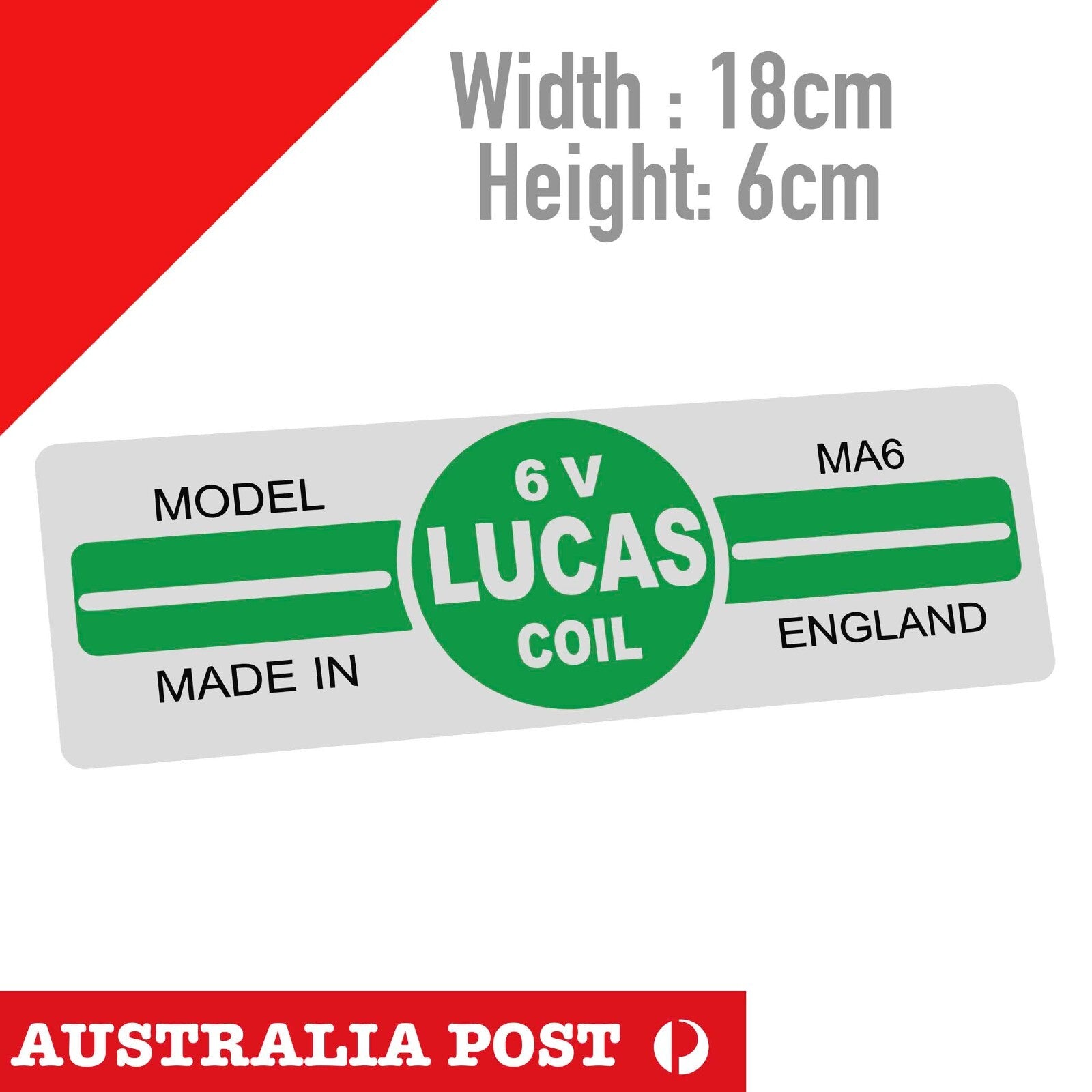 Holden Lucas Coil 6V, MA6 Coil Banner , Cars Stickers