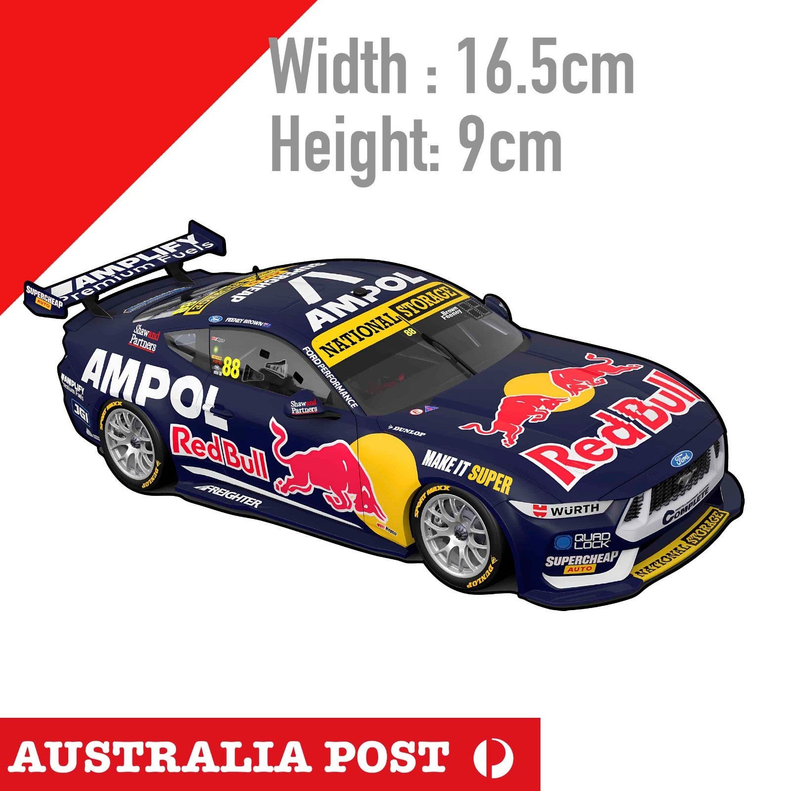 Ford Mustang V8 Racing Car Red Bull GrandPrix Racing Car Sticker