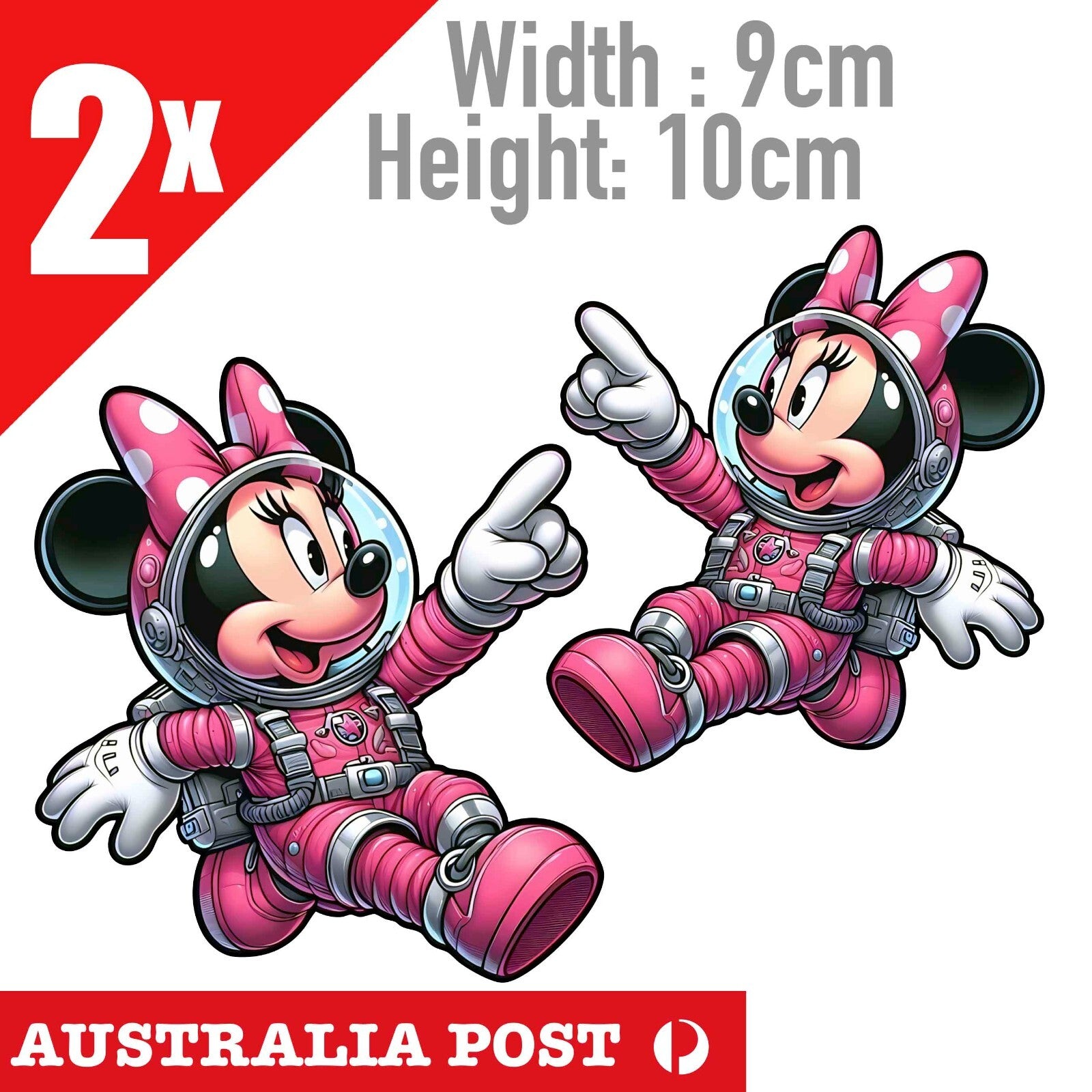Minnie Mouse Cute AStronaut Cartoon Stickers