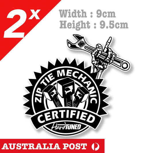 Zip Tie Mechanic Funny Middle Finger Skull Mechanic - Zip Tie Certified Sticker