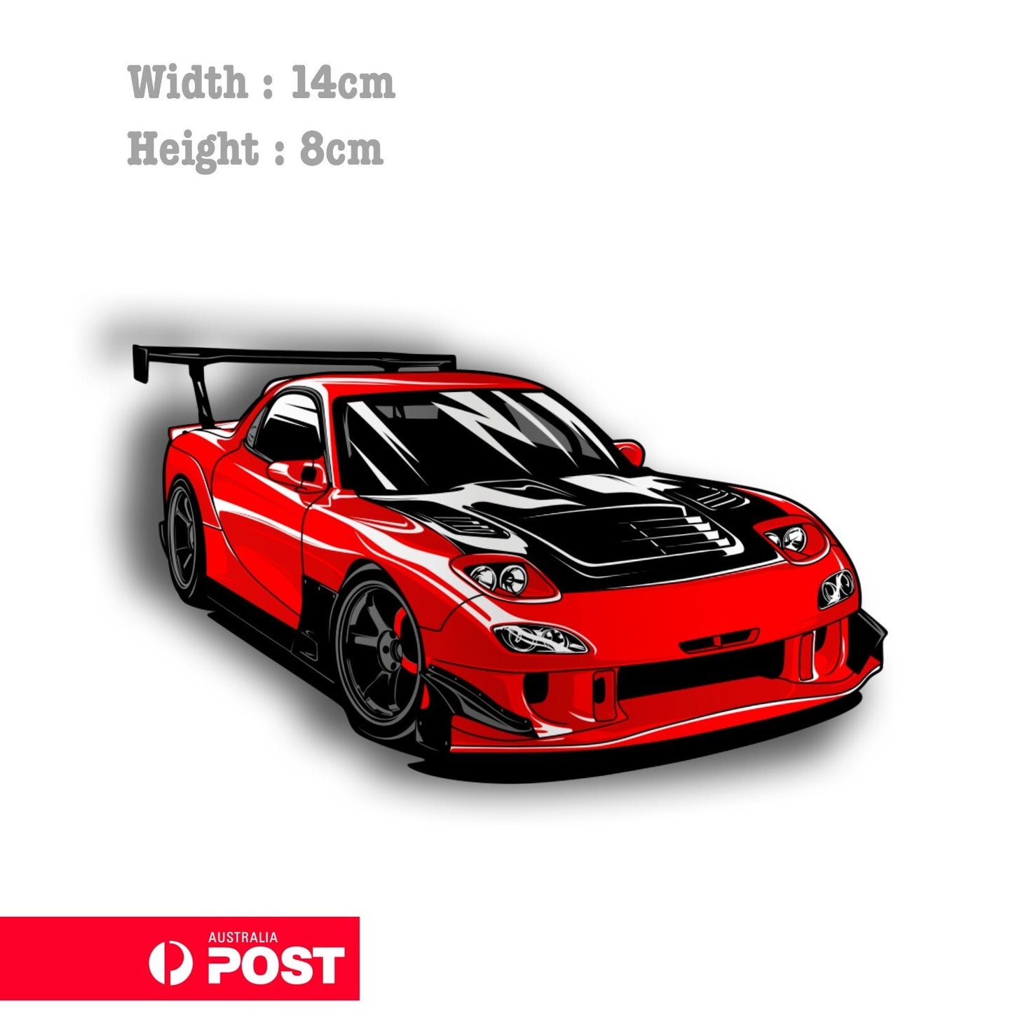 Mazda RX7 Red JDM Vinyl  Sticker