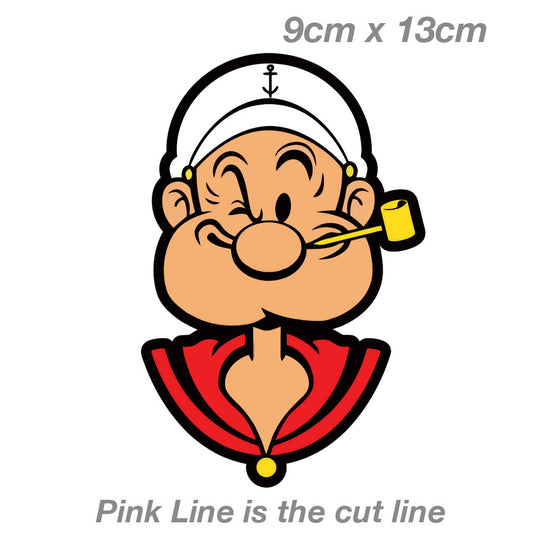 Popeye Face Sailor  Laptop , Car  Vinyl  Sticker 
