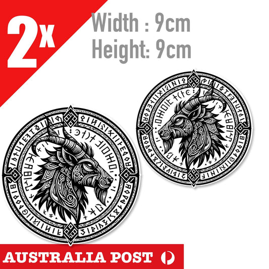 Odin Viking Viking GOAT Ring , mythology badge Stickers