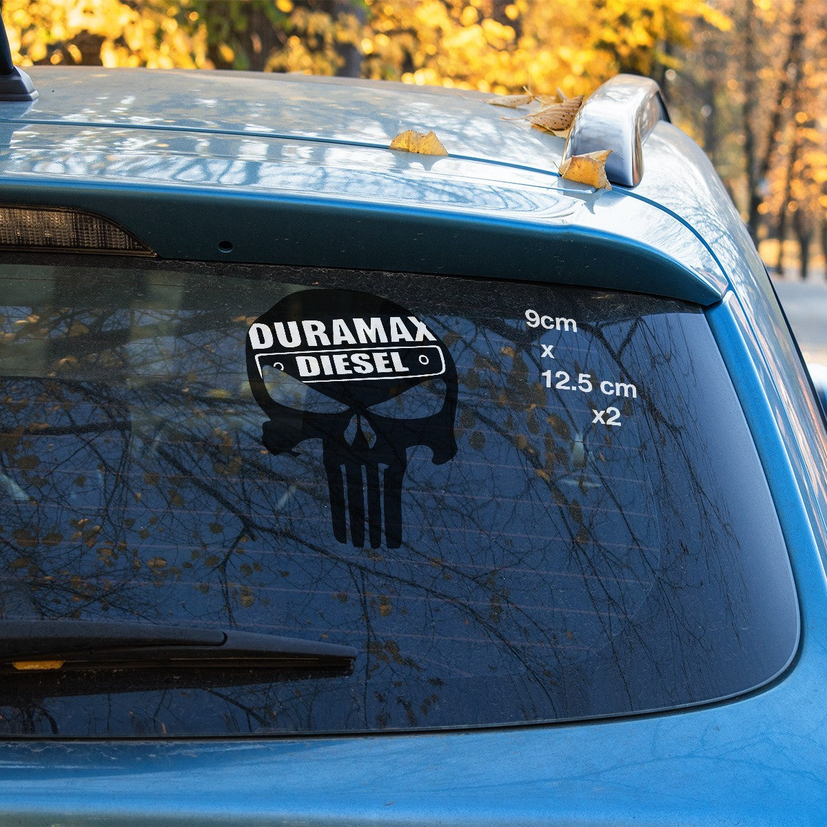 Duramax Diesel Punishment Skull Head, Silverado, Chevy Window Sticker