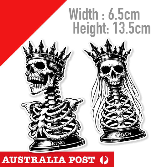 King & Queen Skull  Chess Board Pieces, Skull, King, Queen, Game  Sticker