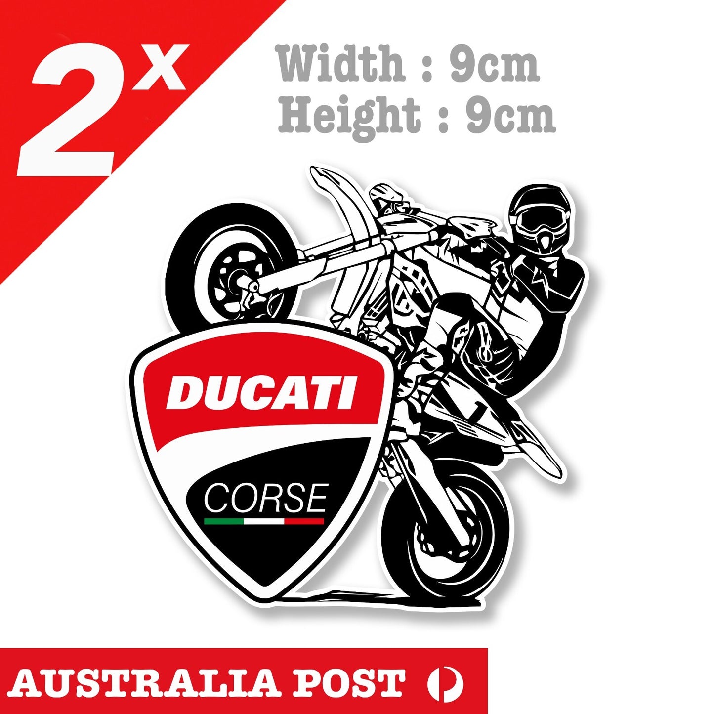 DUCATI Corse Logo Motorcycle Rider, Dirt Bike, Racing Bike Sticker