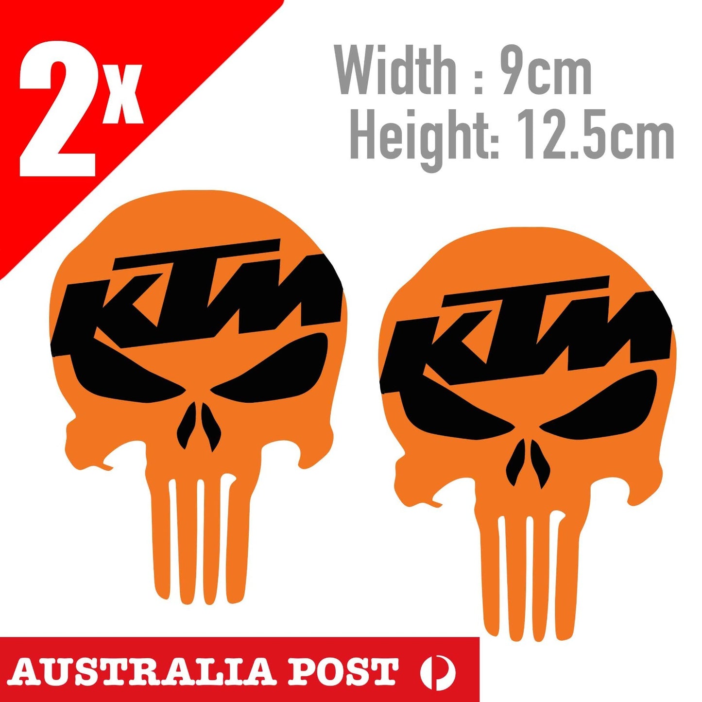 KTM SKUL HEAD Window Sticker, 4x4, Off Road 4WD Sticker