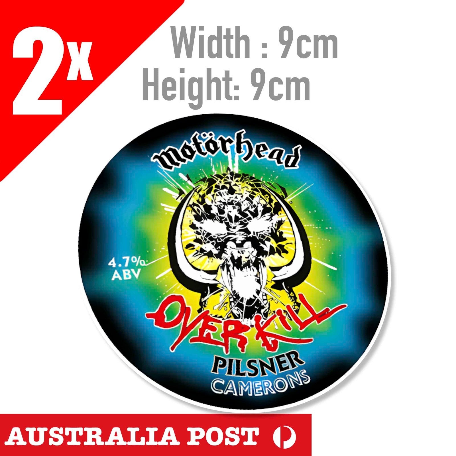 Motorhead Overkill Beer Logo , Motorcycle,Fuel Tank, Helmet  Sticker