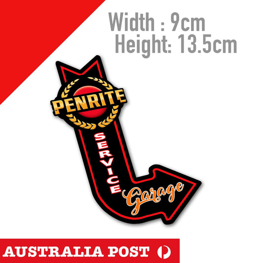 PENRITE OIL Logo Garage Service Arrow Sign, Vintage Sign  Sticker