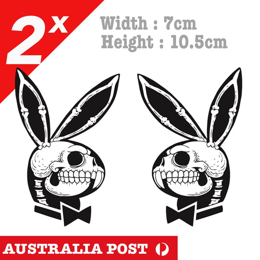 Playboy Bunny Skull, Playboy Logo, Funny Playboy Skull Bunny Sticker