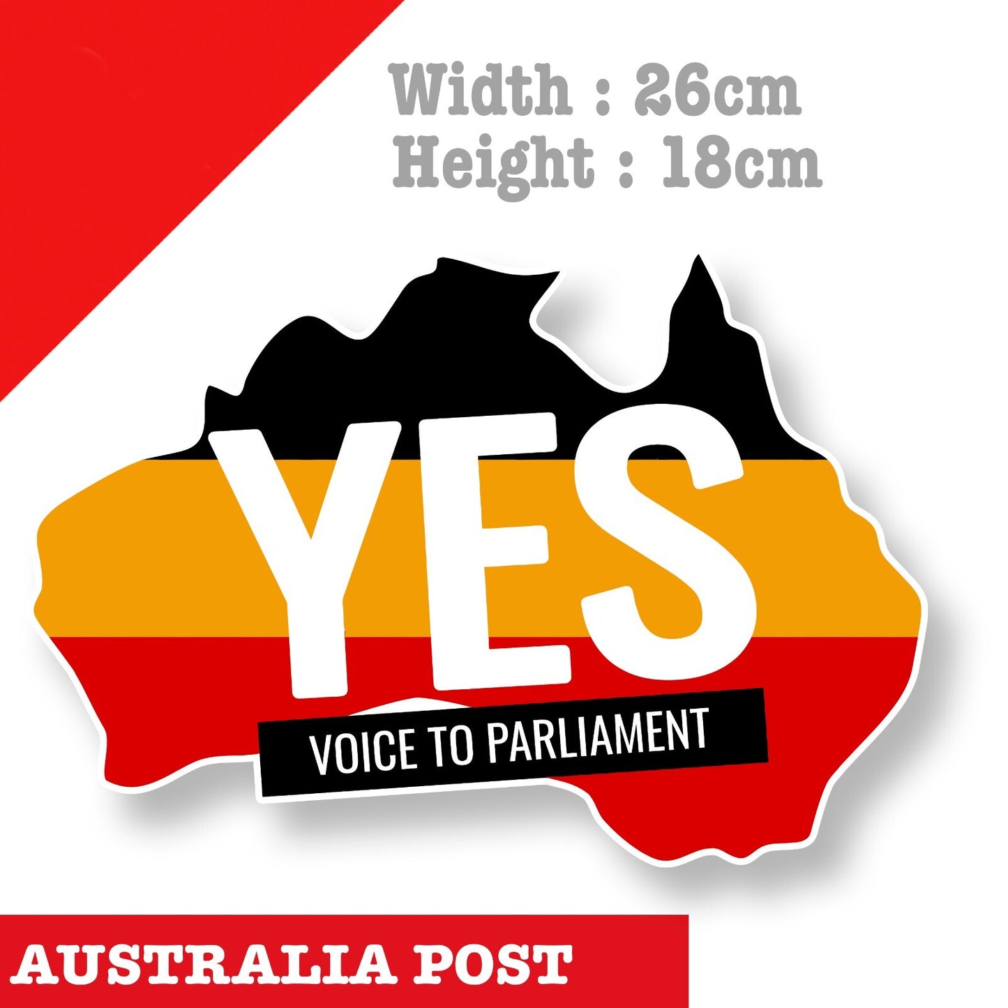 Vote Yes Australia Map Indigenous Voice to Parliament large Sticker